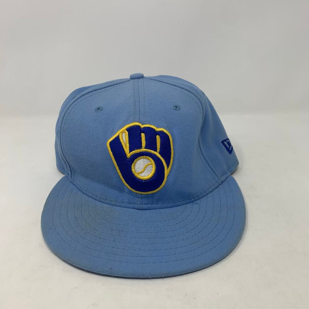 New Era 90s Cooperstown Collection Milwaukee Brewers Fitted Hat 7 1/8 - Picture 7 of 7
